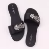 Dép đế bệt nữ da mềm thêu chữ thời trang dép quai ngang form rộng nhiều màu Hà Trang Shoes 6