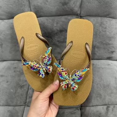 Dép kẹp xỏ ngón nữ đính charm Big size mẫu mới 5