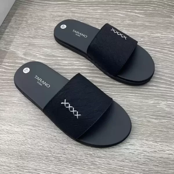 Hình ảnh sản phẩm Dép nam quai da XXXX có khâu chân đế cao su, Dép đi chơi tết sang choảnhhh SỈ DÉP SỐ LƯỢNG LỚN