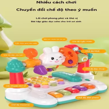 Điện thoại di động 36 phím dành cho trẻ em Việt Nam, đồ chơi âm nhạc và đèn, kích thích học tập cho trẻ nhỏ, pin tích hợ 6