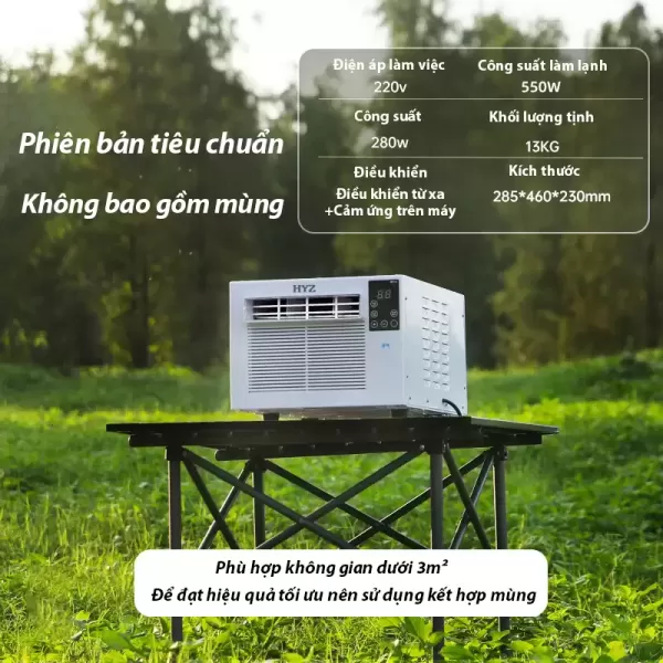 Hình ảnh sản phẩm Điều Hòa Di Động Mini A01 3000BTU - Làm Mát Tức Thì, Không Cần Lắp Đặt, Tiết Kiệm Điện, Gas R29 An Toàn