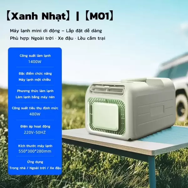 Hình ảnh sản phẩm Điều Hòa Di Động Mini A01 3000BTU - Làm Mát Tức Thì, Không Cần Lắp Đặt, Tiết Kiệm Điện, Gas R29 An Toàn