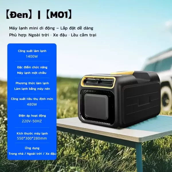 Hình ảnh sản phẩm Điều Hòa Di Động Mini A01 3000BTU - Làm Mát Tức Thì, Không Cần Lắp Đặt, Tiết Kiệm Điện, Gas R29 An Toàn