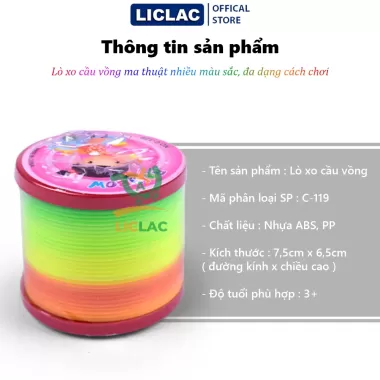 Đồ Chơi Cầu Vồng Ma Thuật Vòng Tay Lò Xo Bằng Nhựa ABS An Toàn Cho Bé size lớn 9x9cm, Vòng Lò Xo Nhiều Màu Sắc Bắt Mắt 3