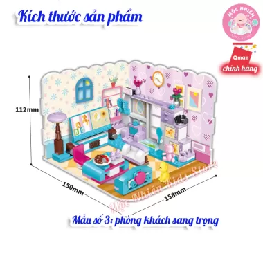 Đồ chơi lắp ráp xếp hình Qman 4801 - Phòng của bé gái (194 mảnh ghép) - Dành cho bé từ 6 tuổi 3 Đồ chơi lắp ráp xếp hình Qman 4801 - Phòng của bé gái (194 mảnh ghép) - Dành cho bé từ 6 tuổi 3