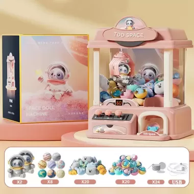Đồ Chơi Máy Gắp Thú Mini Hình Kuromi , Melody, Hello Kitty Kích Thước Lớn Có Nhạc và Đèn Tặng Kèm Xu Và Gấu Bông Cho Bé