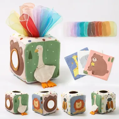 Đồ Chơi Montessori Hộp Khăn Giấy Cảm Giác Cho Bé - Giảm 20% còn 185130đ 1