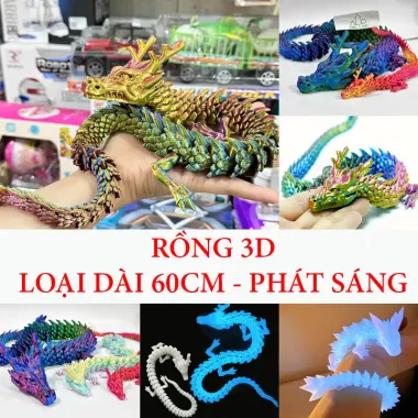 Đồ Chơi Rồng 3D Phát Sáng 60cm - Trang Trí Decor Cho Trẻ Em Giá Chỉ 27000đ