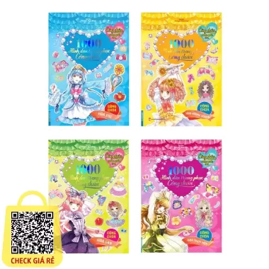 Đồ chơi sách dán sticker hoạt hình đầm công chúa dự tiệc ANDY KIDS miếng dán cô gái dễ thương bé gái