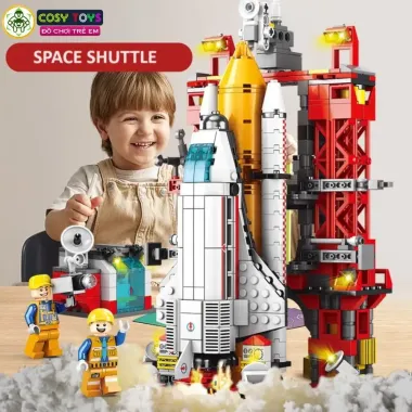 Đồ Chơi Trạm Vũ Trụ T2015 Khối Xây Dựng 58CM Có Động Cơ - Quà Tặng Cho Bé Trai Và Bé Gái