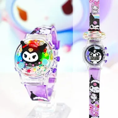 Đồng hồ nhạc trẻ em Kuromi Sanrio xoay người nhện - Giảm giá còn 57420đ
