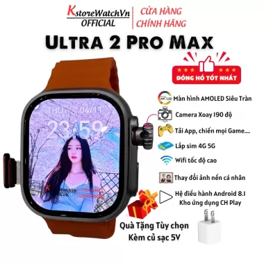 Đồng Hồ Thông Minh Lắp Sim 4G S9 Pro Max Gen 2 Android Màn Hình AMOLED Siêu Tràn WIFI Tải APP 8
