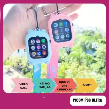 Đồng Hồ Thông Minh Trẻ Em Picom P88 Ultra Lắp Sim Nghe Gọi Video Định Vị GPS Nhắn Tin Tải App 9