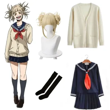 Đồng phục Cosplay My Hero Academia Himiko Toga JK Nữ - Áo Len, Tóc Giả, Giá Chỉ 271k!