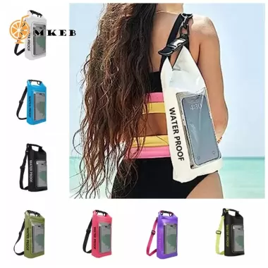 Fashionconnect Túi chống nước bơi, Túi đựng đồ bơi 2 trong 1 2L, Phụ kiện thể thao Túi điện thoại Túi khô Màn hình cảm ứng Điện thoại di động Túi chống nước chèo thuyền