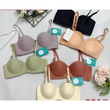 (from nhỏ tăng size) Sét 3 Áo lót cúp ngang su đúc không gọng đệm bàn tay 3cm dành cho V1 nhỏ lép (cúp trơn)