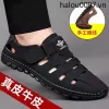 Giày Nam Dép Đi Biển Dép Chống Trơn Trượt Nam] Da Thật Mùa Hè Da Thật Thật [Da Bò Thoáng Khí Trong Suốt Nam Lái Xe 1