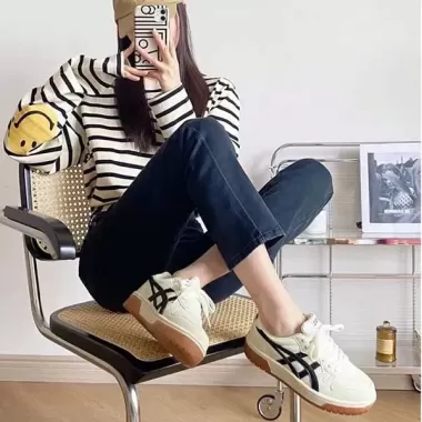 Giày sneaker Asics Court MZ Cream Black Gum Nam Nữ, giày asics dáng thể thao bản Cao Cấp siêu đẹp 5 Giày sneaker Asics Court MZ Cream Black Gum Nam Nữ, giày asics dáng thể thao bản Cao Cấp siêu đẹp 5