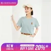 GIORDANO WOMEN 100% Cotton capybara embroidery short sleeve tee 05395383