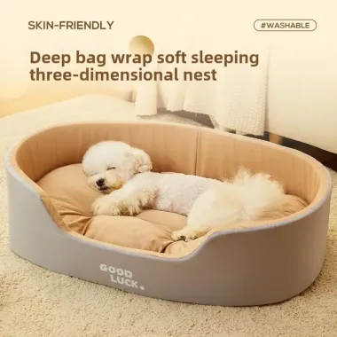Giường Cho Chó Lớn Sang Trọng - Thảm Ấm Áp Có Gối, Chống Trơn Trượt Giá Tốt 373680 VND 5