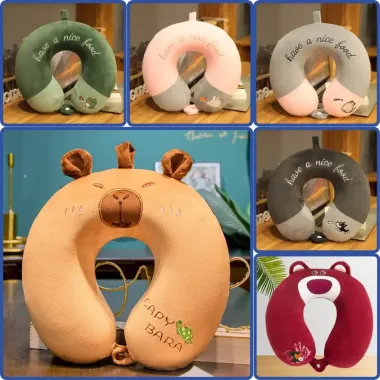 Gối chữ U cao su non kê cổ Capybara mẫu mới - Gối cổ giảm đau giá rẻ 88900đ