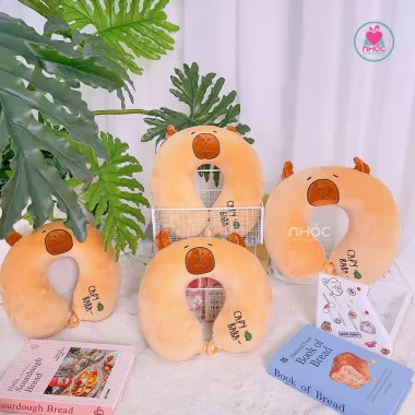 Gối chữ U cao su non kê cổ Capybara mẫu mới - Gối cổ giảm đau giá rẻ 88900đ