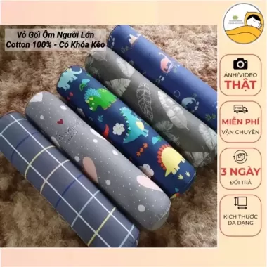 gối dài đôi poly cotton vỏ có khoá kéo tháo dời được vỏ 3 gối dài đôi poly cotton vỏ có khoá kéo tháo dời được vỏ 3