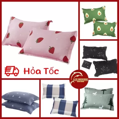 gối dài đôi poly cotton vỏ có khoá kéo tháo dời được vỏ