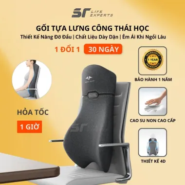 Gối tựa lưng đầu bông mềm mịn công thái học 3