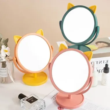 Gương Để Bàn Tai Mèo Xoay 360° Cute - Gương Trang Điểm Nội Địa Trung Giá Rẻ 11880đ 1