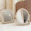 Gương Trang Điểm Mini Để Bàn Xoay 360 Độ Hình Tròn/ Vuông – Gương Nhỏ Lúa Mạch Để Bàn 6