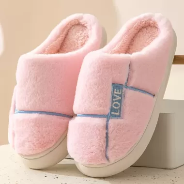 [Hàng có sẵn] Dép bông đi trong nhà mùa đông, dép lông unisex đế cao su bám sàn tốt, mềm dẻo quai hoạt tiết đáng yêu 5