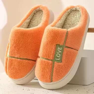[Hàng có sẵn] Dép bông đi trong nhà mùa đông, dép lông unisex đế cao su bám sàn tốt, mềm dẻo quai hoạt tiết đáng yêu 9