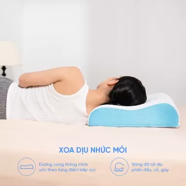 ( hàng mới về ) Gối Tình Yêu Memory Foam - Gối Công Thái Học Giảm Đau Vai Gáy, Ngủ Ngon, Nằm Sấp 1
