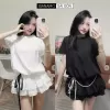 [HOẢ TỐC] Set Bộ Đũi Trơn Dài Cổ Phối Ren Đính Charm Gấu Siêu Yêu By Vy Vy Boutique