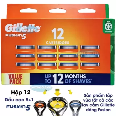 Hộp đầu cạo dao cạo râu 5 lưỡi Gillette Fusion 5 Power, Hộp 12 đầu, Nội địa Úc 6 Hộp đầu cạo dao cạo râu 5 lưỡi Gillette Fusion 5 Power, Hộp 12 đầu, Nội địa Úc 6