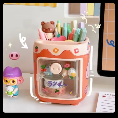 Hộp Đựng Bút Mũ Heo Nhựa ABS 5 Ngăn Sticker 3D - Đựng Makeup & Học Tập Giá Rẻ 5 Hộp Đựng Bút Mũ Heo Nhựa ABS 5 Ngăn Sticker 3D - Đựng Makeup & Học Tập Giá Rẻ 5