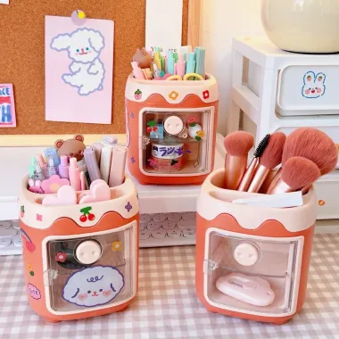 Hộp Đựng Bút Mũ Heo Nhựa ABS 5 Ngăn Sticker 3D - Đựng Makeup & Học Tập Giá Rẻ 6 Hộp Đựng Bút Mũ Heo Nhựa ABS 5 Ngăn Sticker 3D - Đựng Makeup & Học Tập Giá Rẻ 6