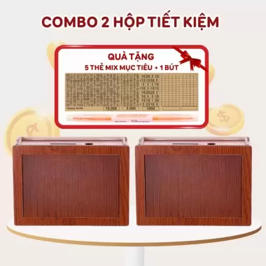 Hộp đựng tiền tiết kiệm gỗ hiện đại giúp lên kế hoạch chi tiêu làm quà tặng đồ decor độc đáo Mono