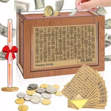 Hộp đựng tiền tiết kiệm gỗ hiện đại giúp lên kế hoạch chi tiêu làm quà tặng đồ decor độc đáo Mono 9 Hộp đựng tiền tiết kiệm gỗ hiện đại giúp lên kế hoạch chi tiêu làm quà tặng đồ decor độc đáo Mono 9
