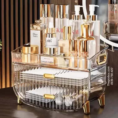 Hộp đựng trong suốt có nắp Hộp đựng để bàn bằng acrylic sang trọng, bấm để mở nắp