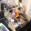 Hộp đựng trong suốt có nắp Hộp đựng để bàn bằng acrylic sang trọng, bấm để mở nắp