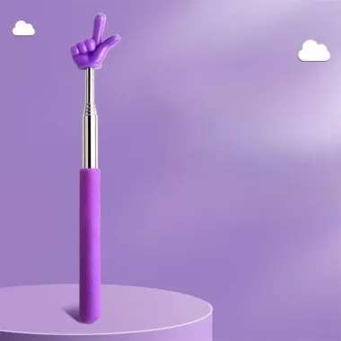 HỘP PETAL​ Hướng dẫn đọc sách Con trỏ, Gậy con trỏ giảng dạy có thể thu vào bằng kính thiên văn, Gậy giảng dạy Chống trượt Hình ngón tay Mini cầm tay Bảng đen Người thuyết trình Stick Văn phòng 5