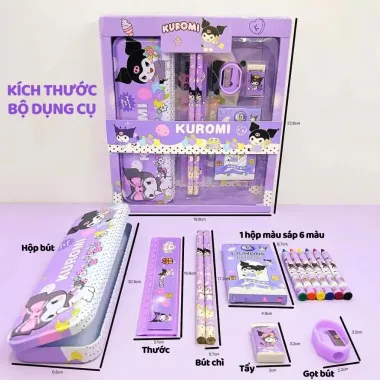 Hộp quà tặng sổ tay Kuromi Melody gồm nhiều Sticker và phụ kiện quà tặng tết thiếu nhi 1/6 cho bé 4 Hộp quà tặng sổ tay Kuromi Melody gồm nhiều Sticker và phụ kiện quà tặng tết thiếu nhi 1/6 cho bé 4