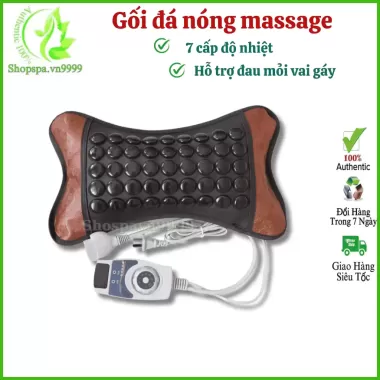 [HOT] Gối đá nhiệt nóng hồng ngoại Tourmasline hỗ trợ giảm đau đầu, giảm đau cổ vai gáy 1