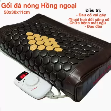 [HOT] Gối đá nhiệt nóng hồng ngoại Tourmasline hỗ trợ giảm đau đầu, giảm đau cổ vai gáy 9