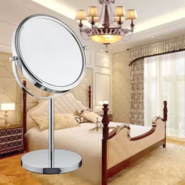 JULYHOT Có Thể Gập Lại Gương Trang Điểm Để Bàn Xoay 360 Độ Gương Công Chúa Hai Mặt Di Động Có Chân Đế Gương Tròn Vuông Nhà Massivedeals