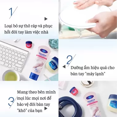 Kem Dưỡng Da Tay Vaseline KORMESIC Dưỡng Ẩm, Làm Dịu, Bổ Sung Độ Ẩm Cho Da, Chống Nhăn, Lão Hoá, Nứt Nẻ 5