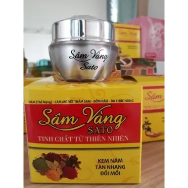 Kem Sâm Vàng Sato Dưỡng Trắng, Mụn, Nám - Giảm 44000đ chỉ còn 149000đ Kem Sâm Vàng Sato Dưỡng Trắng, Mụn, Nám - Giảm 44000đ chỉ còn 149000đ