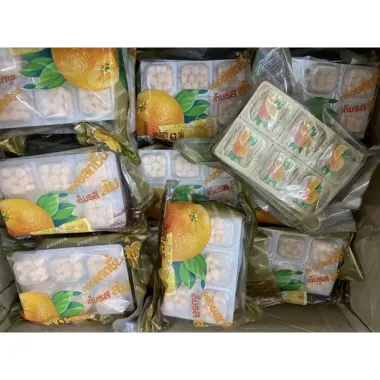 Kẹo Ngậm Vitamin C Cam Thái Lan - 5 Gói, 120 Hộp, Giá Rẻ 107000đ 5 Kẹo Ngậm Vitamin C Cam Thái Lan - 5 Gói, 120 Hộp, Giá Rẻ 107000đ 5